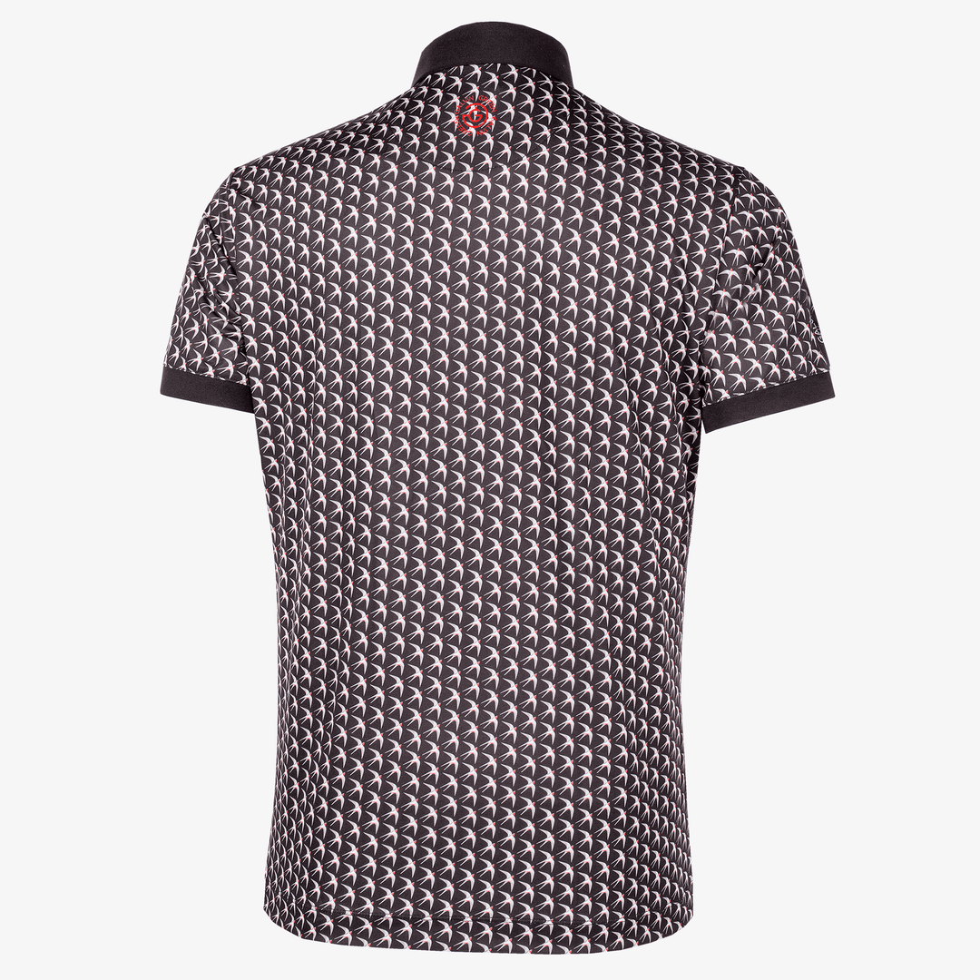 Malcolm is a Breathable short sleeve golf shirt for Men in the color Black/Sharkskin/Red(8)
