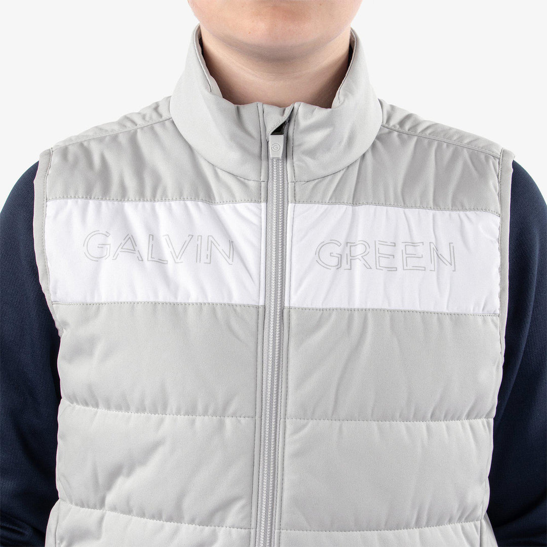 Ronie is a Windproof and water repellent vest for  in the color Cool Grey/White(4)