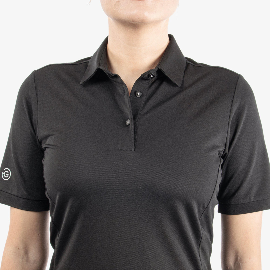 Melody is a Breathable short sleeve golf shirt for Women in the color Black(4)