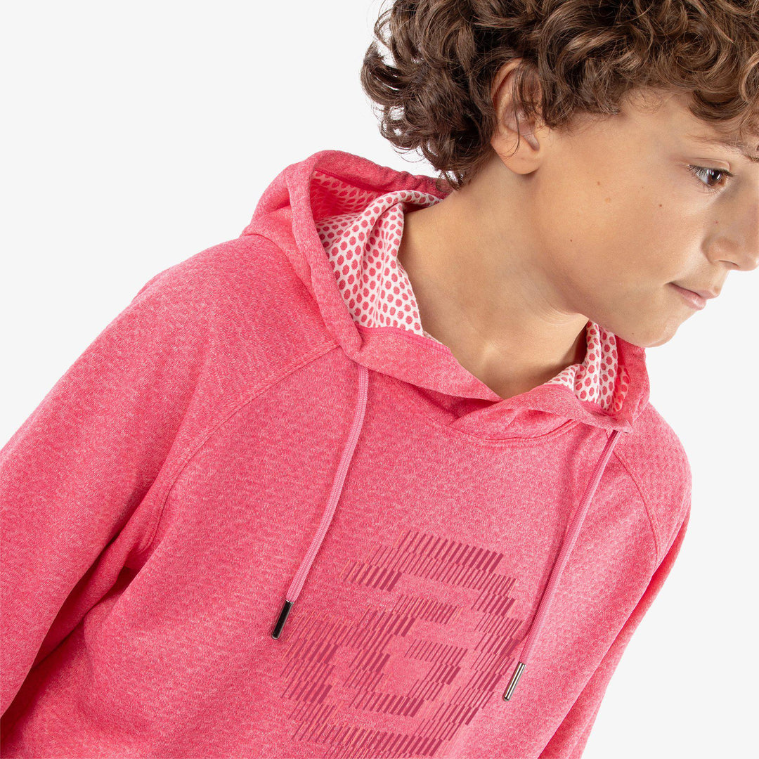 Ryker is a Insulating golf sweatshirt for Juniors in the color Camelia Rose Melange(3)