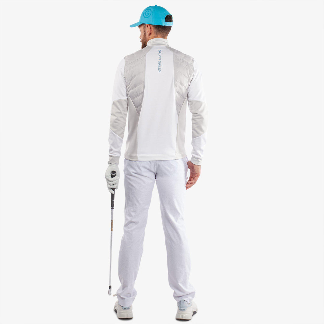 Durante is a Insulating golf mid layer for Men in the color White/Cool Grey/Aqua(6)