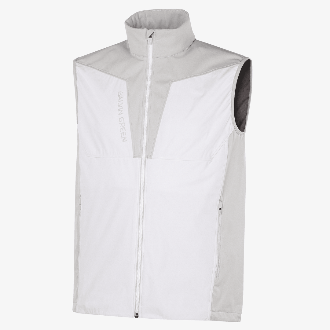 Lathan is a Windproof and water repellent golf vest for Men in the color White/Cool Grey(0)