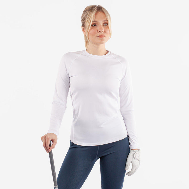 Elaine is a Thermal base layer golf top for Women in the color White(1)