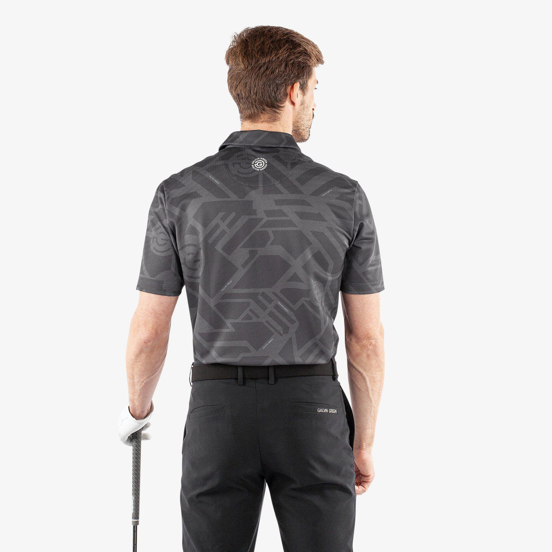 Maze is a Breathable short sleeve golf shirt for Men in the color Black(4)
