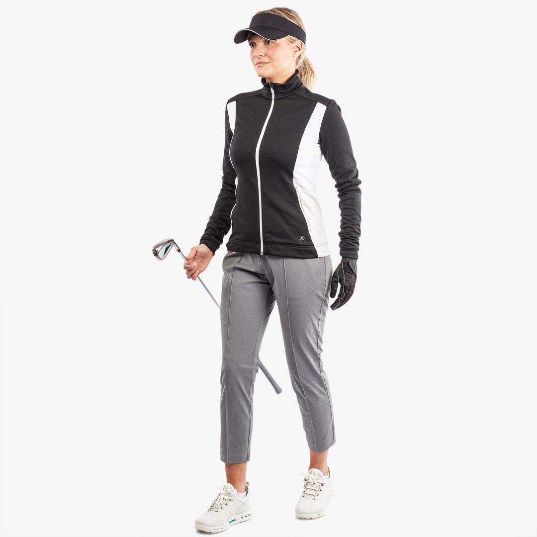 Donella is a Insulating golf mid layer for Women in the color Black/White/Cool Grey(2)