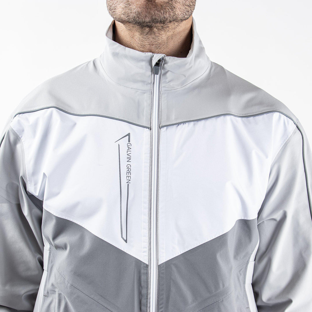 Armstrong is a Waterproof jacket for  in the color Cool Grey/Sharkskin/White(3)