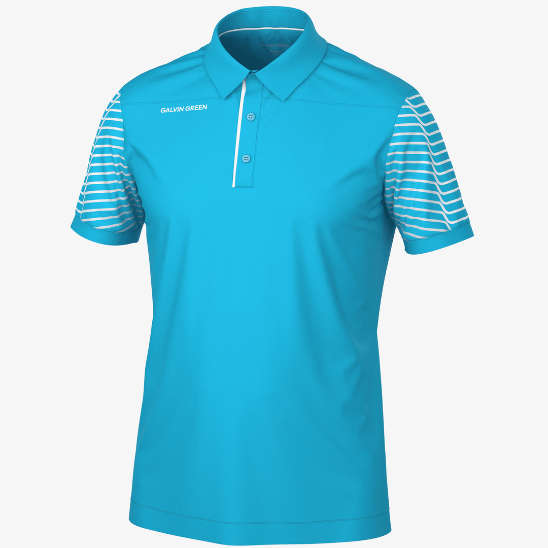 Milion is a Breathable short sleeve shirt for  in the color Aqua/White (0)