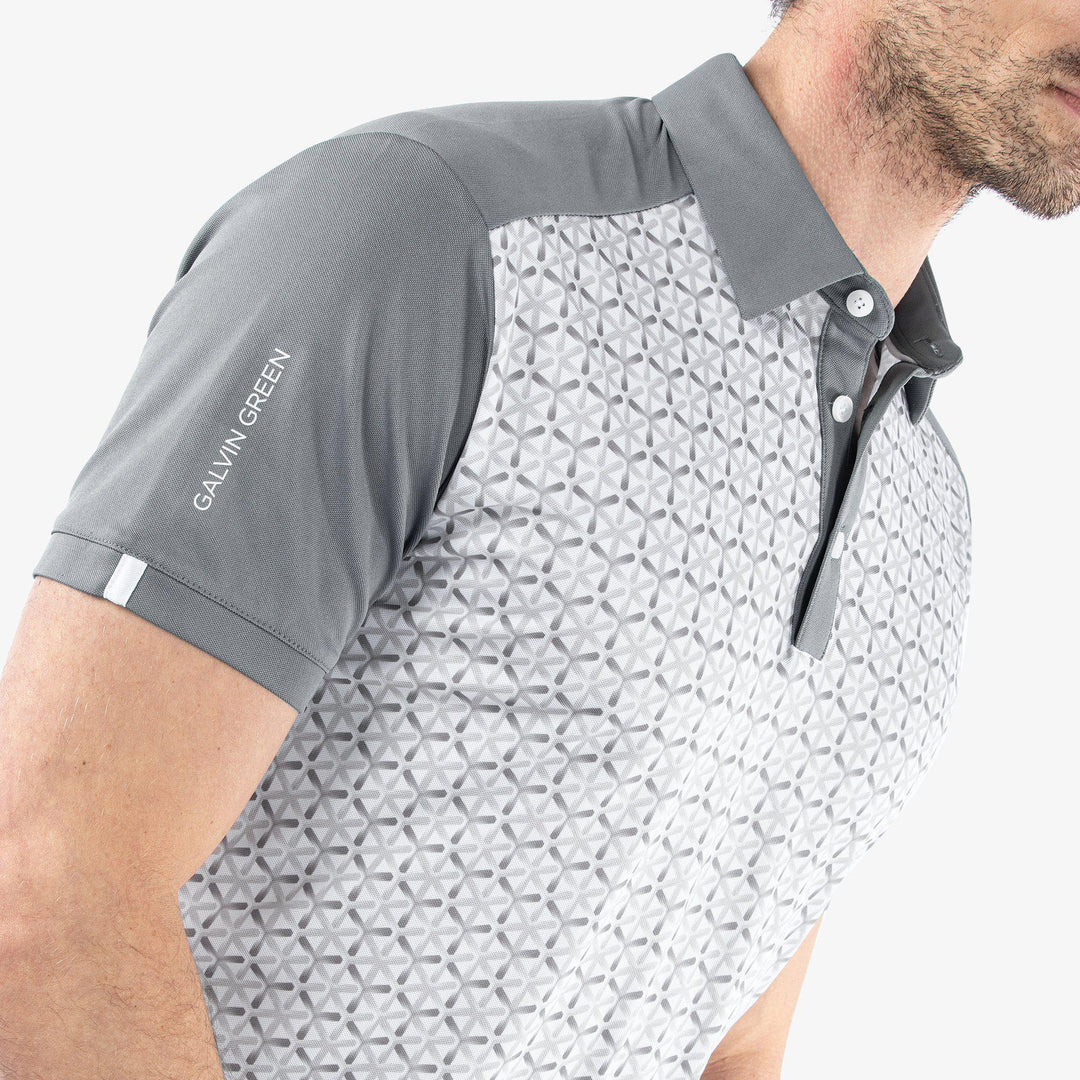 Mio is a Breathable short sleeve golf shirt for Men in the color Cool Grey/Sharkskin(3)