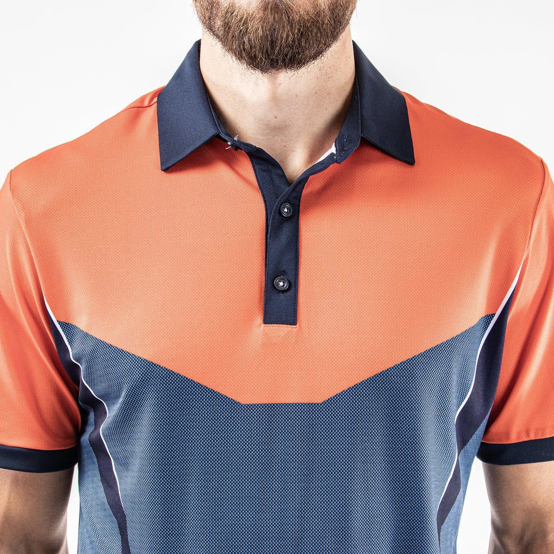 Mateus is a Breathable short sleeve shirt for Men in the color Orange(5)