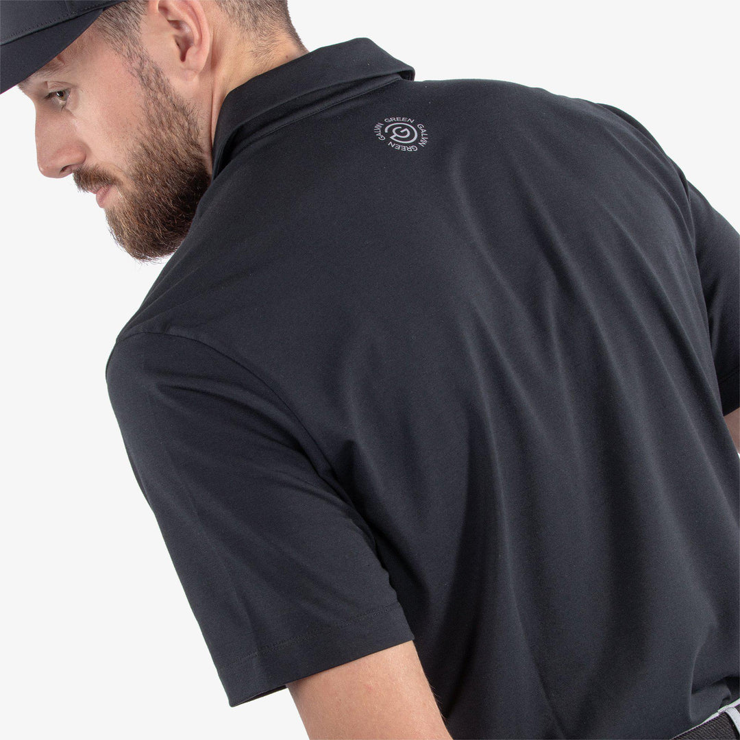 Marcelo is a Breathable short sleeve golf shirt for Men in the color Black(5)