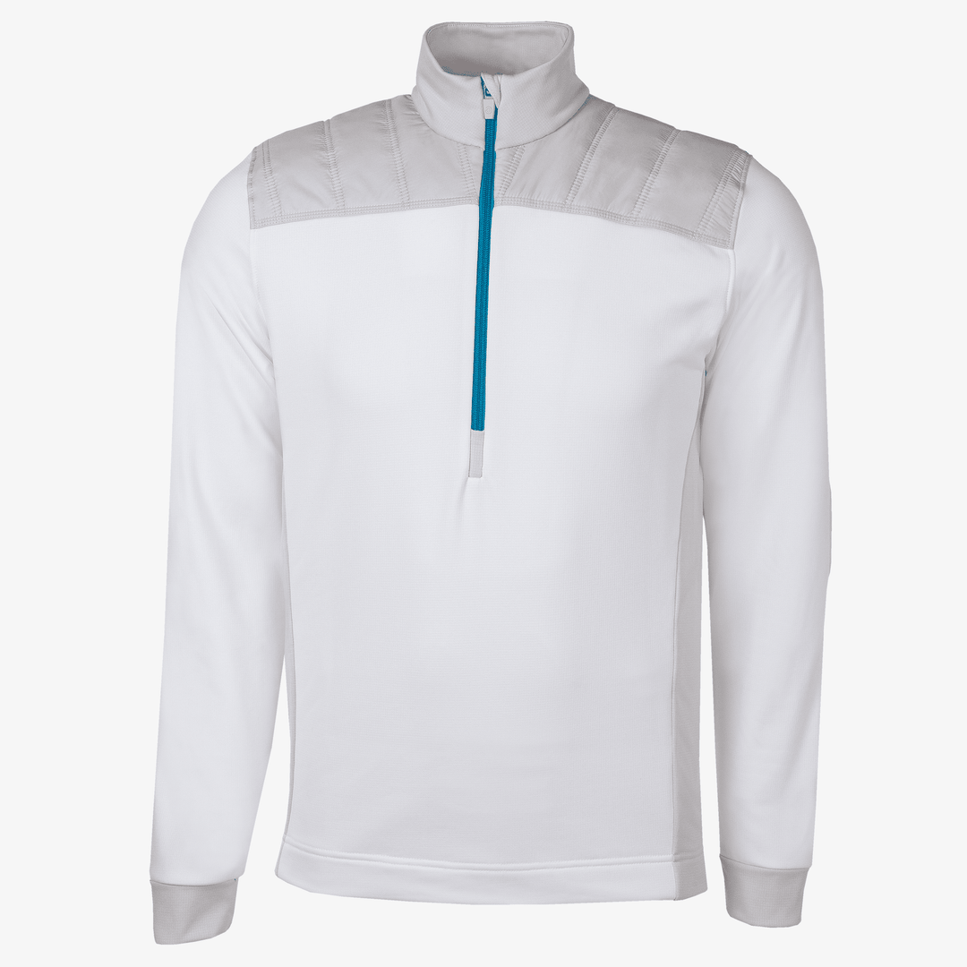 Durante is a Insulating golf mid layer for Men in the color White/Cool Grey/Aqua(0)