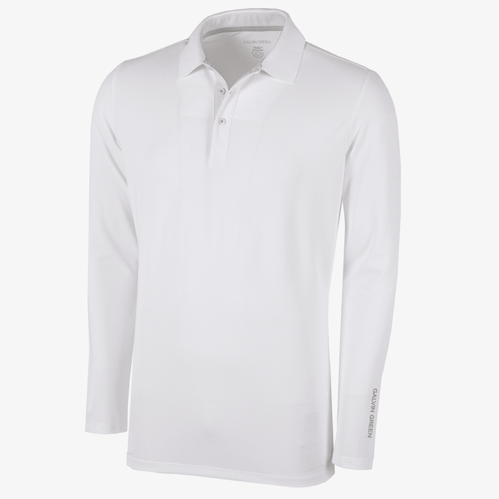 Marwin is a Breathable long sleeve golf shirt for Men in the color White(0)