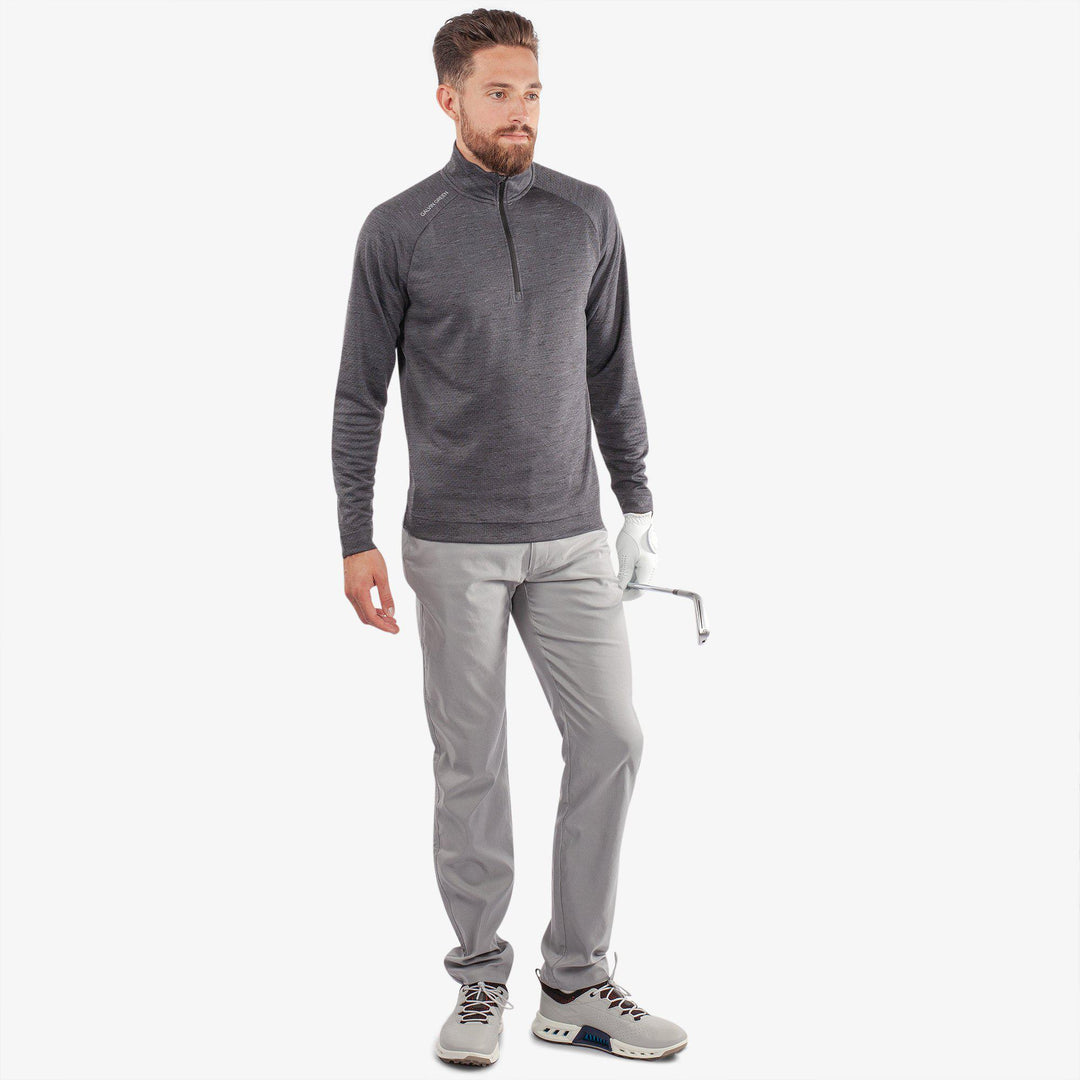 Dion is a Insulating golf mid layer for Men in the color Black Melange(2)
