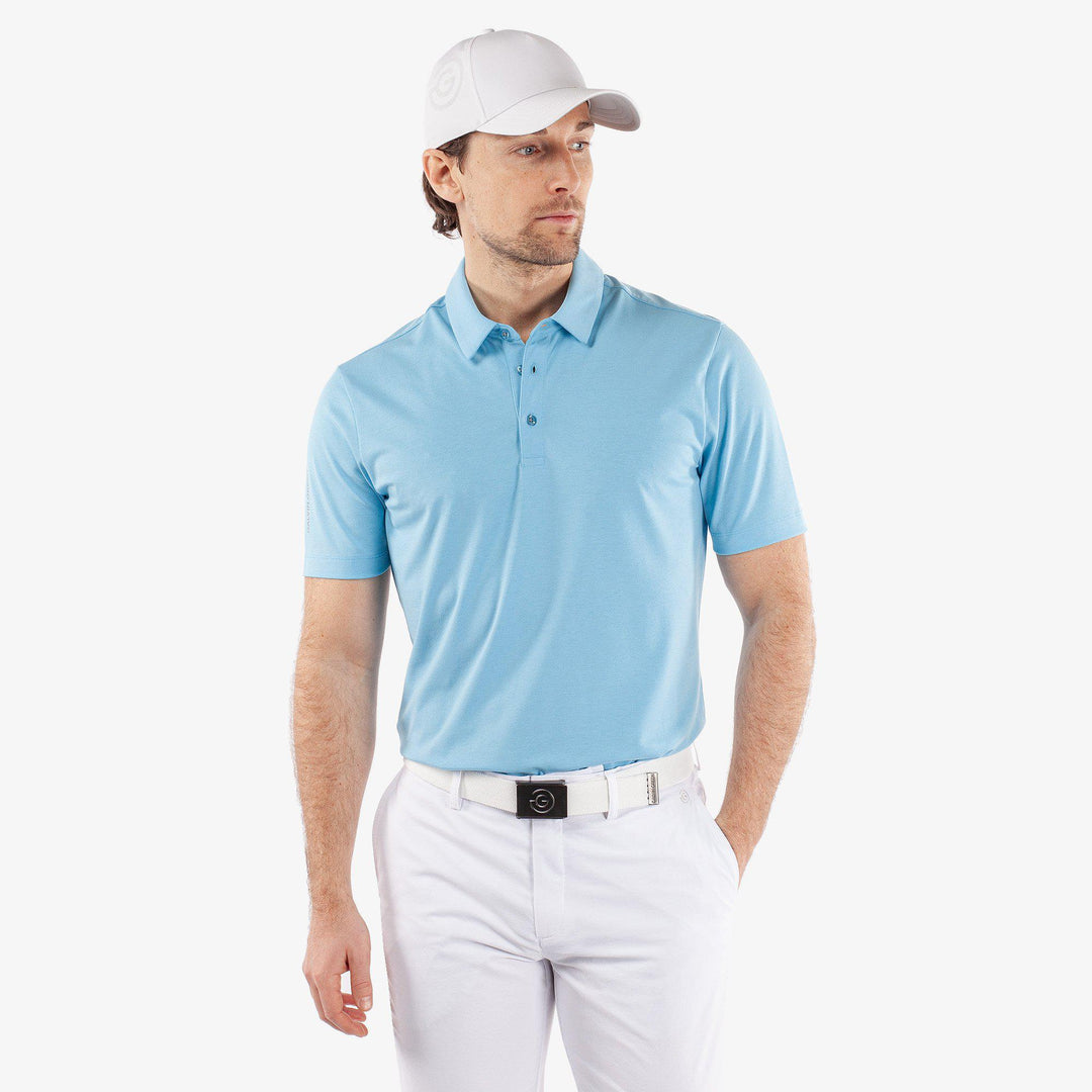 Marcelo is a Breathable short sleeve golf shirt for Men in the color Alaskan Blue(2)