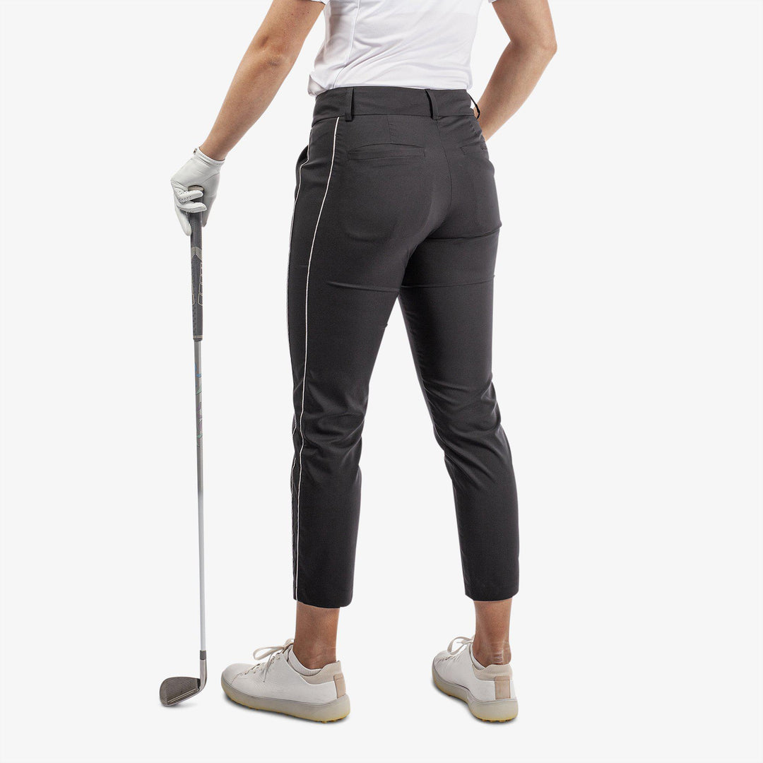 Nicole is a Breathable golf pants for Women in the color Black/Steel Grey(5)