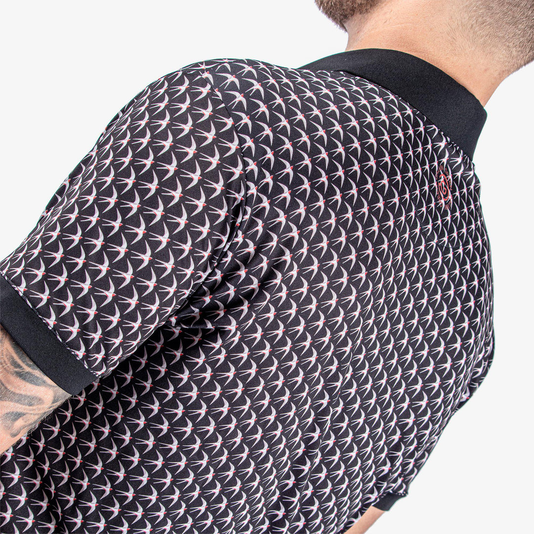Malcolm is a Breathable short sleeve shirt for  in the color Black/Sharkskin/Red(6)