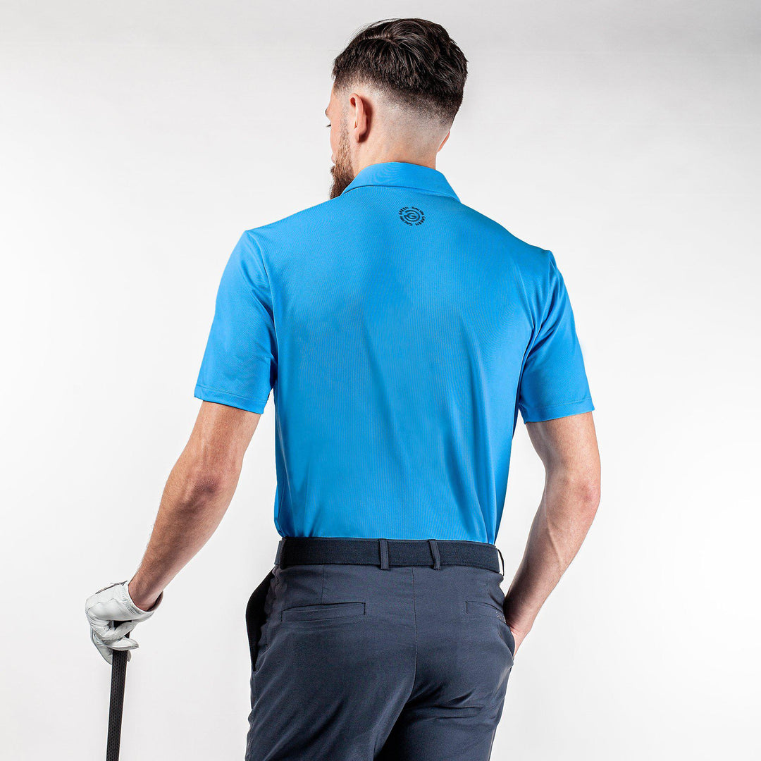 Milan is a Breathable short sleeve golf shirt for Men in the color Blue(5)