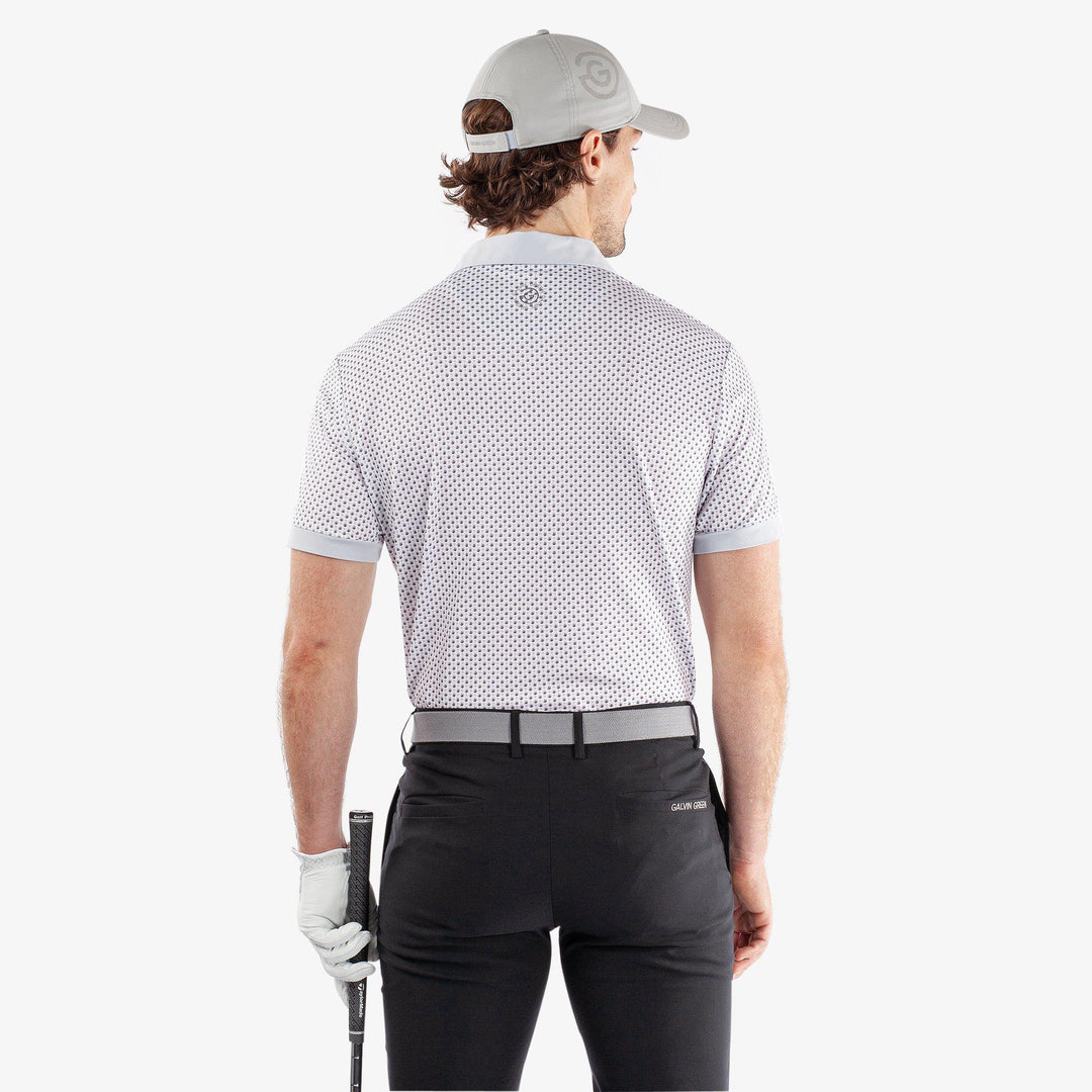 Mate is a Breathable short sleeve golf shirt for Men in the color White/Cool Grey(4)