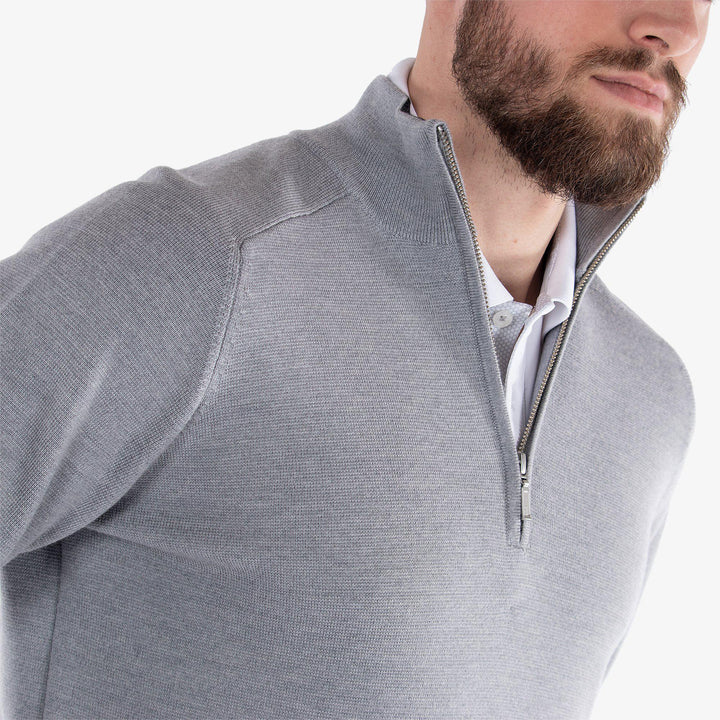 Chester is a Merino golf sweater for Men in the color Grey melange(3)