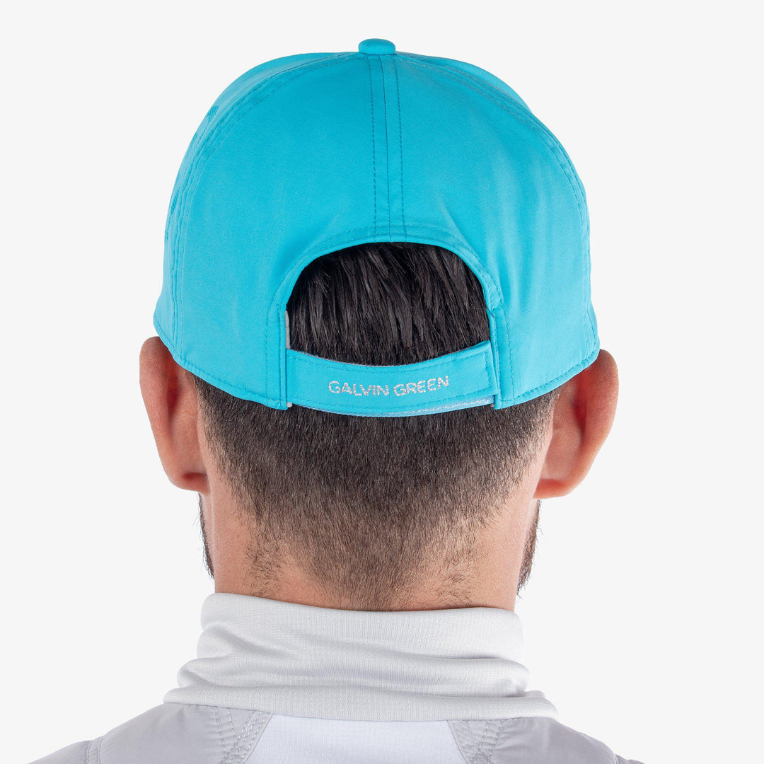 Sanford is a Lightweight solid golf cap for  in the color Aqua(4)