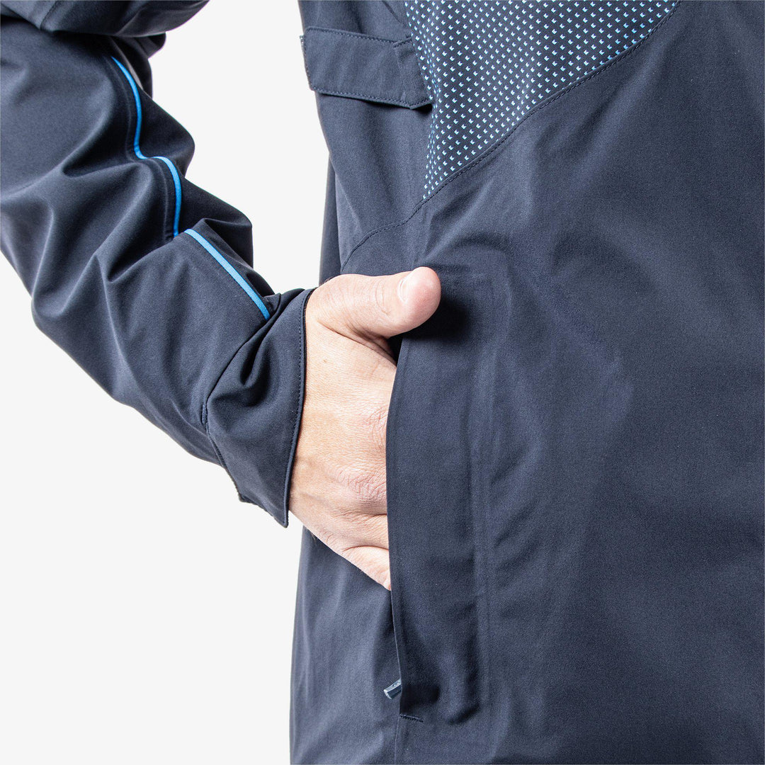 Albert is a Waterproof jacket for Men in the color Navy/White/Blue (4)