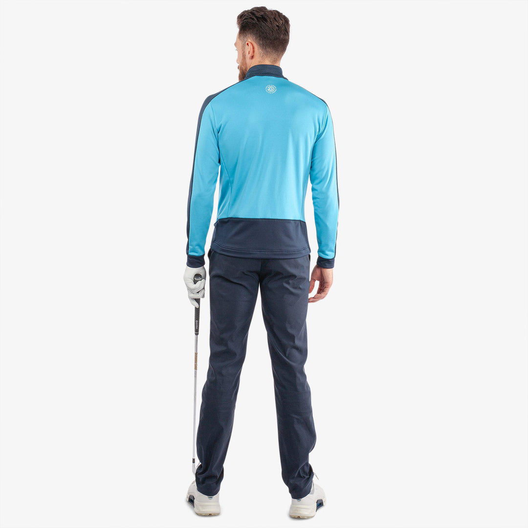 Dawson is a Insulating golf mid layer for Men in the color Aqua/Navy(7)