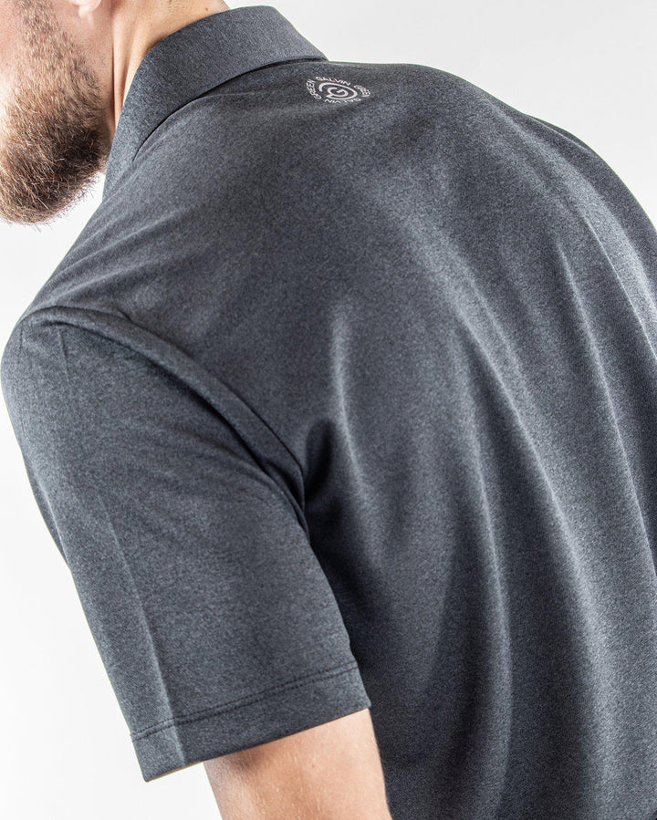 Marv is a Breathable short sleeve golf shirt for Men in the color Black Melange(6)
