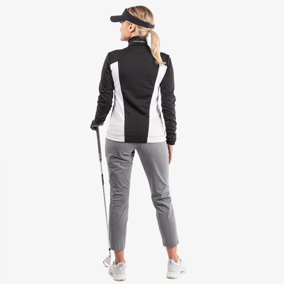 Donella is a Insulating golf mid layer for Women in the color Black/White/Cool Grey(9)
