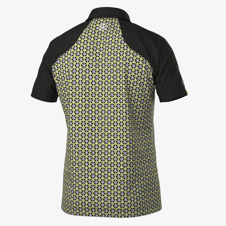 Mio is a Breathable short sleeve golf shirt for Men in the color Sunny Lime/Black(7)