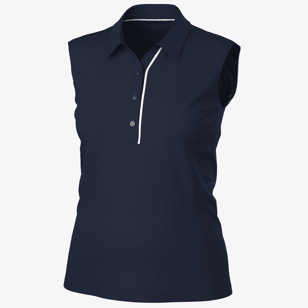 Mayla is a Breathable short sleeve golf shirt for Women in the color Navy(0)