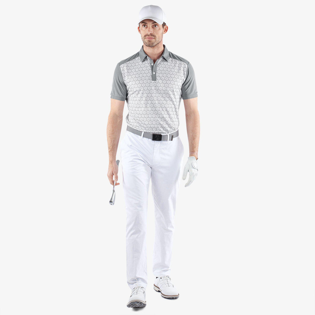 Mio is a Breathable short sleeve golf shirt for Men in the color Cool Grey/Sharkskin(2)