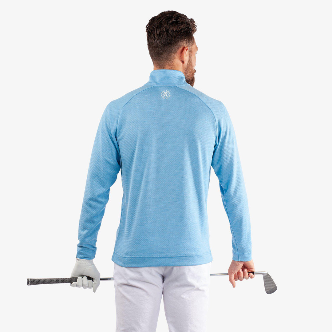 Dion is a Insulating golf mid layer for Men in the color Alaskan Blue Melange(4)