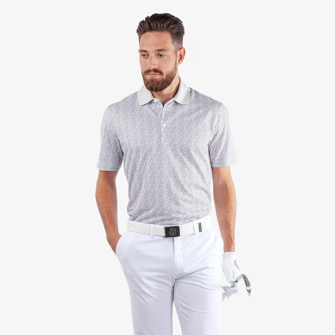 Miracle is a Breathable short sleeve golf shirt for Men in the color White/Cool Grey(1)
