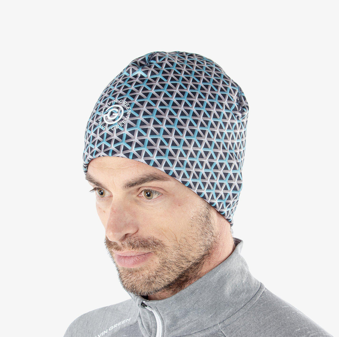 Dino is a Insulating golf hat in the color Aqua/Navy(2)