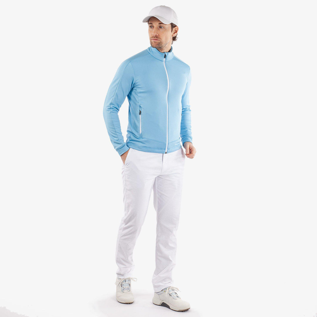 Dawson is a Insulating golf mid layer for Men in the color Alaskan Blue/White(2)
