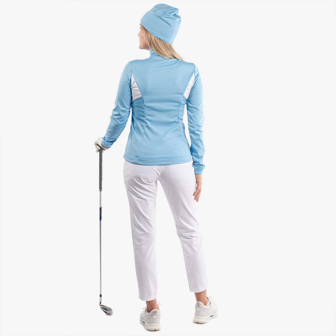 Destiny is a Insulating golf mid layer for Women in the color Alaskan Blue/White(6)