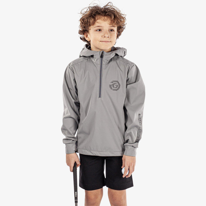 Rafael is a Windproof and water repellent golf jacket for Juniors in the color Sharkskin(1)