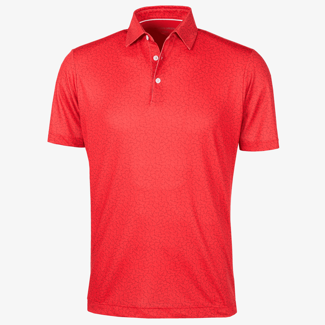Mani is a Breathable short sleeve golf shirt for Men in the color Red(0)