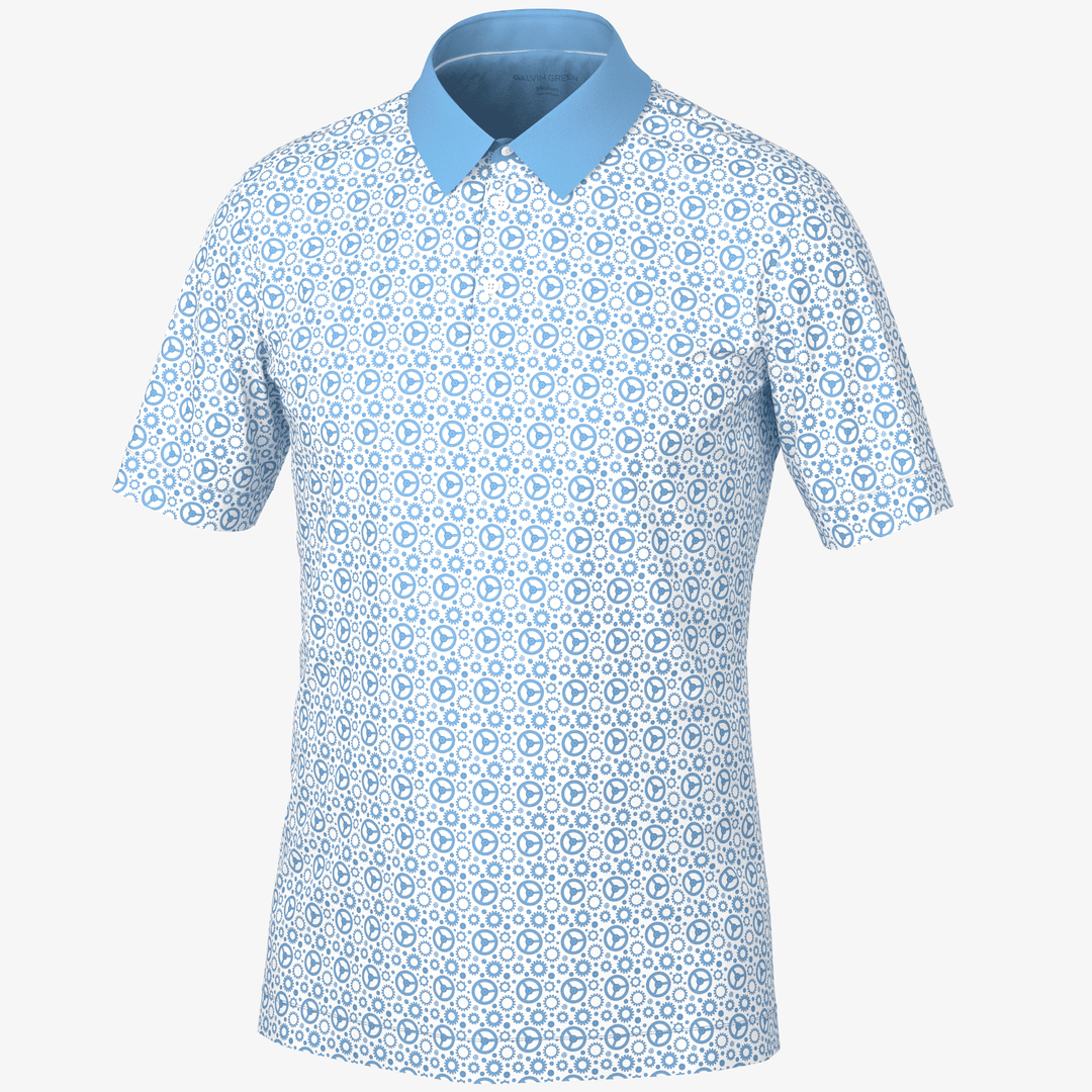Miracle is a Breathable short sleeve golf shirt for Men in the color Alaskan Blue/White(0)