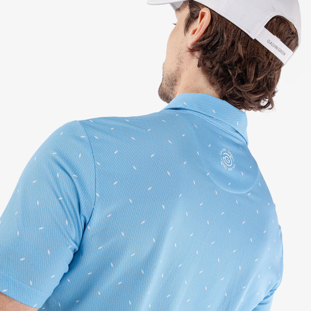 Miklos is a Breathable short sleeve golf shirt for Men in the color Alaskan Blue(5)