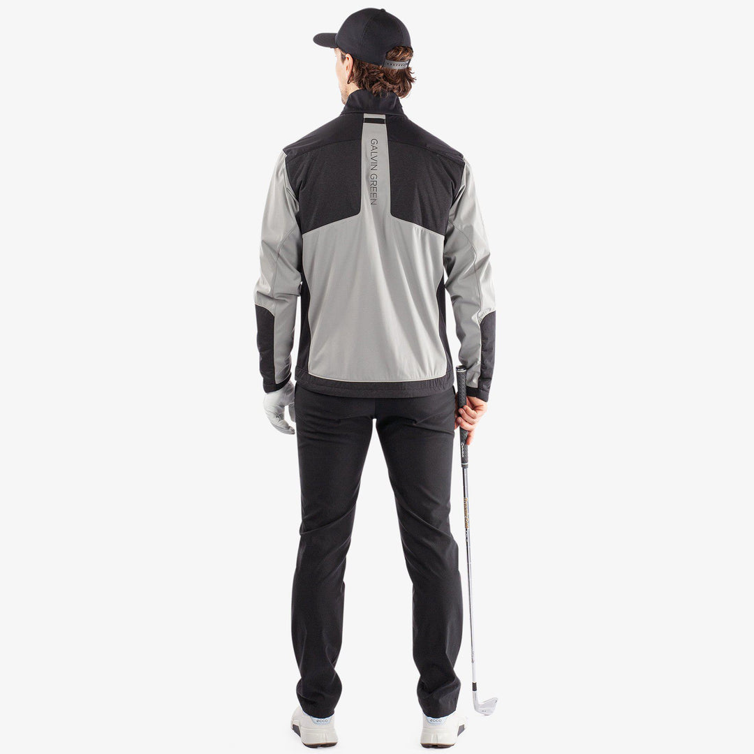 Layton is a Windproof and water repellent golf jacket for Men in the color Sharkskin/Black(7)
