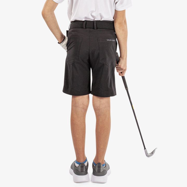 Raul is a Breathable golf shorts for Juniors in the color Black(6)