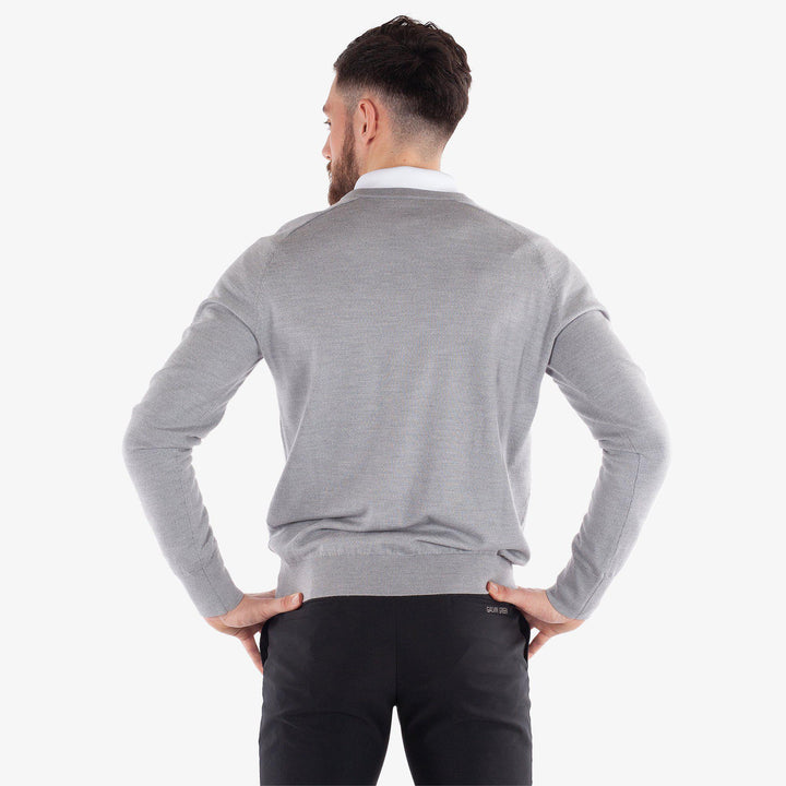 Carl is a Merino golf sweater for Men in the color Grey melange(5)