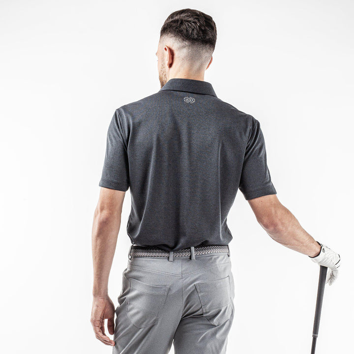 Marv is a Breathable short sleeve golf shirt for Men in the color Black Melange(5)