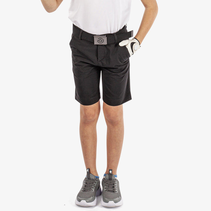 Raul is a Breathable golf shorts for Juniors in the color Black(1)