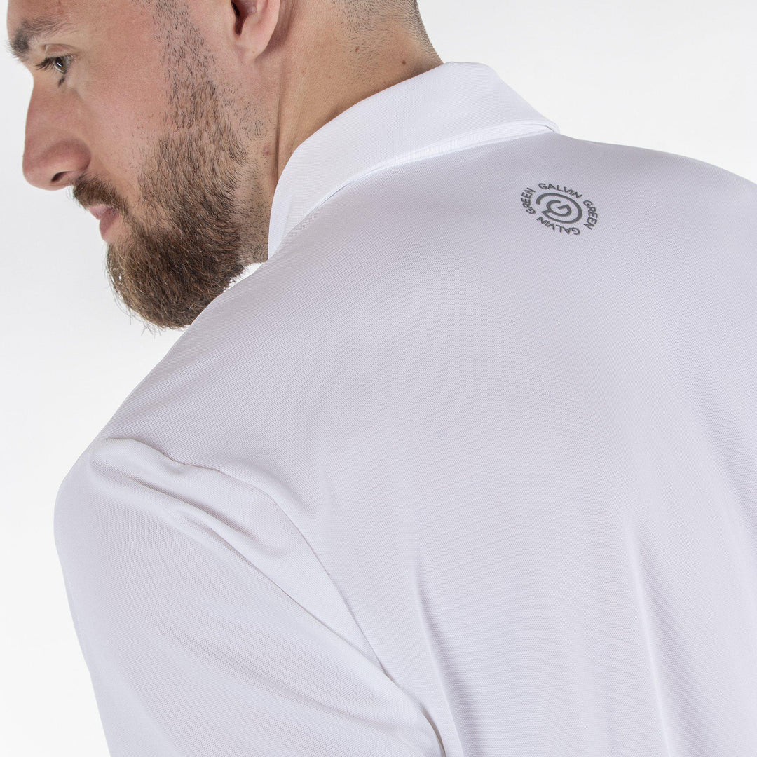 Milan is a Breathable short sleeve golf shirt for Men in the color White(6)