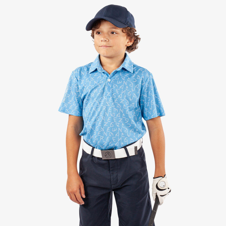 Rickie is a Breathable short sleeve golf shirt for Juniors in the color Alaskan Blue(1)