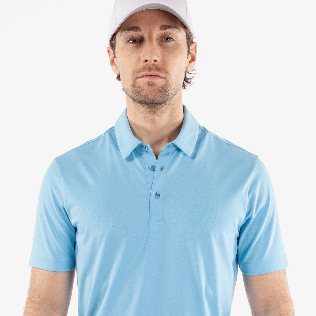 Marcelo is a Breathable short sleeve golf shirt for Men in the color Alaskan Blue(4)